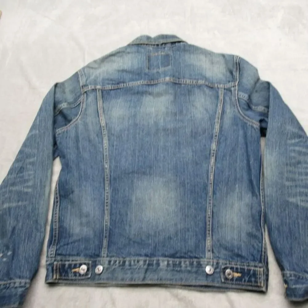 Y2K Levis Denim Jacket Mens Medium Cotton Medium Wash Pockets‎ Button Trucker